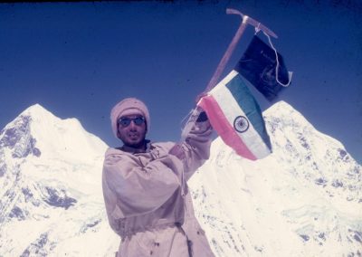 1968 First Peak I Climbed Ikulalari. In excitement Indian flag is reverse